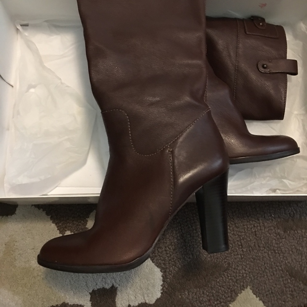 Nine west brown high heels boots 8.5